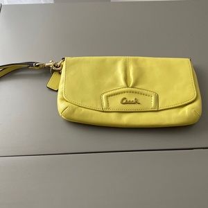 Coach Ashley large leather clutch wristlet/wallet mini bag